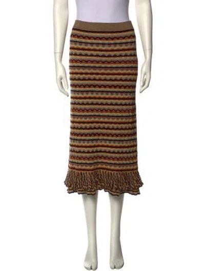 Pre-owned Ulla Johnson Striped Midi Length Skirt In Multi