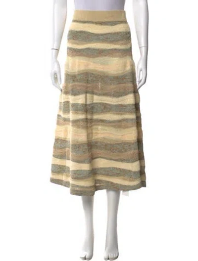 Pre-owned Ulla Johnson Striped Midi Length Skirt In Multi