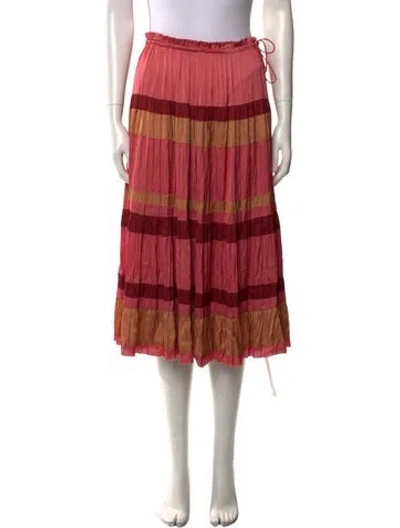 Pre-owned Ulla Johnson Striped Midi Length Skirt In Neutral