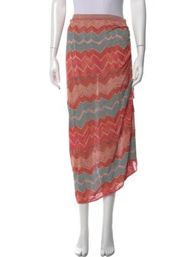 Pre-owned Ulla Johnson Striped Midi Length Skirt In Orange