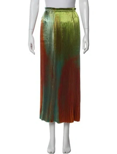 Pre-owned Ulla Johnson Striped Midi Length Skirt W/ Tags In Green