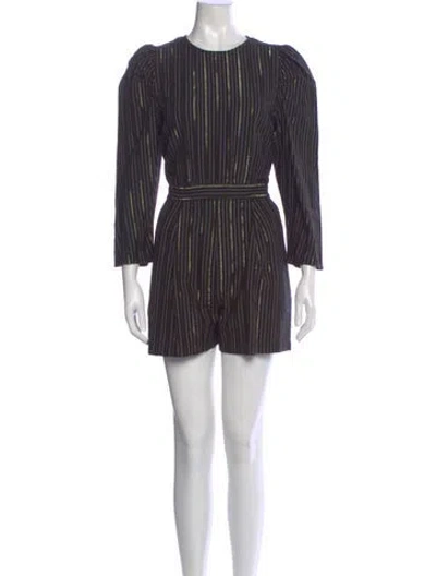 Pre-owned Ulla Johnson Striped Mini Dress In Black