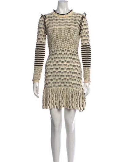 Pre-owned Ulla Johnson Striped Mini Dress In Black/neutrals