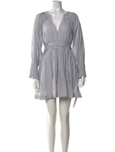 Pre-owned Ulla Johnson Striped Mini Dress In Gold/grey/white