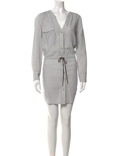 Pre-owned Ulla Johnson Striped Mini Dress In Gray