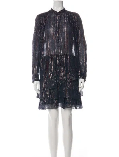 Pre-owned Ulla Johnson Striped Mini Dress In Green