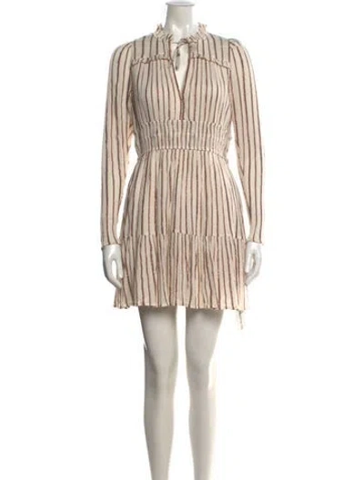 Pre-owned Ulla Johnson Striped Mini Dress In Metallic/neutrals