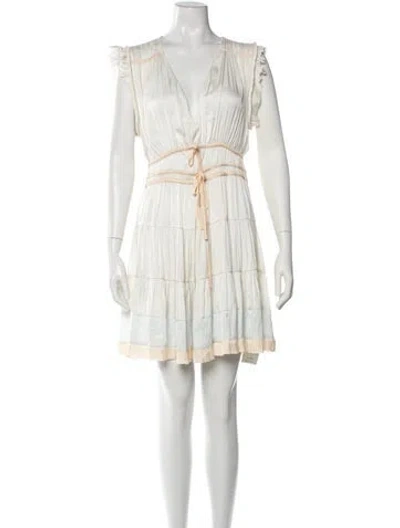 Pre-owned Ulla Johnson Striped Mini Dress In Neutral