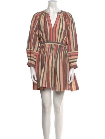 Pre-owned Ulla Johnson Striped Mini Dress In Neutral