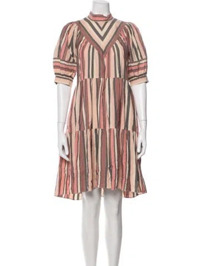 Pre-owned Ulla Johnson Striped Mini Dress In Neutral