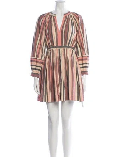 Pre-owned Ulla Johnson Striped Mini Dress In Pink
