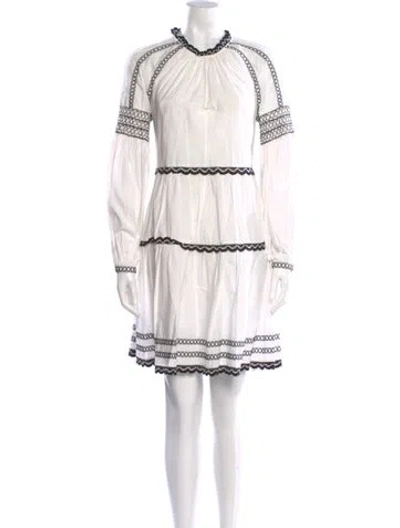 Pre-owned Ulla Johnson Striped Mini Dress In White