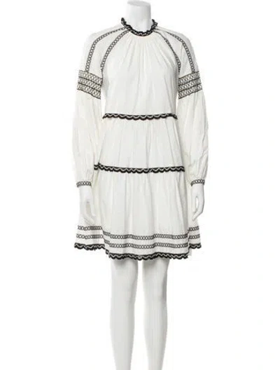 Pre-owned Ulla Johnson Striped Mini Dress In White