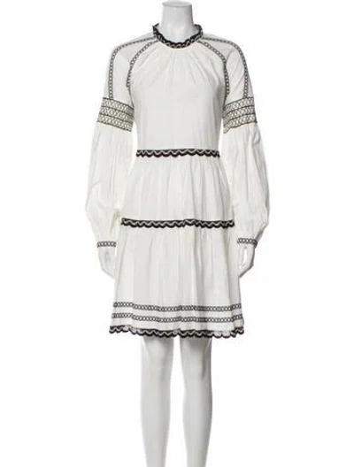 Pre-owned Ulla Johnson Striped Mini Dress In White