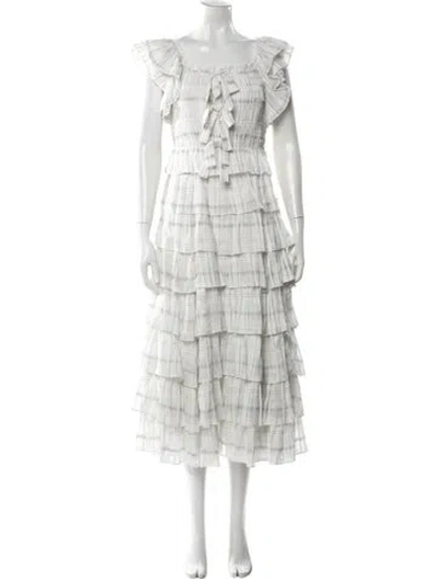 Pre-owned Ulla Johnson Striped Mini Dress In White