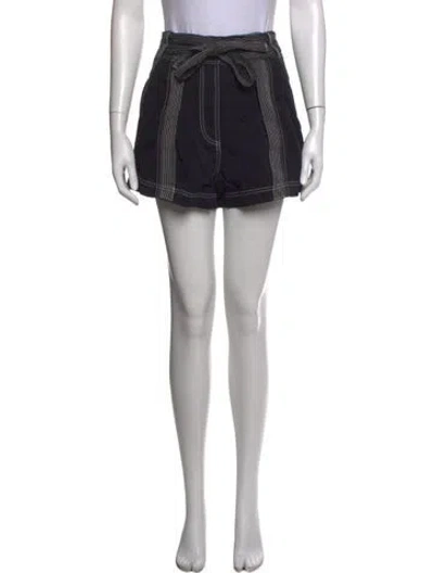 Pre-owned Ulla Johnson Striped Mini Shorts In Black