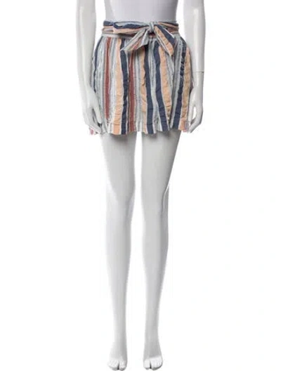Pre-owned Ulla Johnson Striped Mini Shorts In Blue