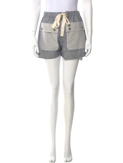 Pre-owned Ulla Johnson Striped Mini Shorts In Blue