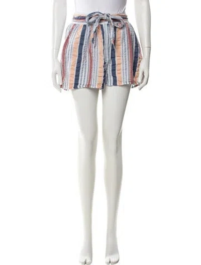 Pre-owned Ulla Johnson Striped Mini Shorts In Blue