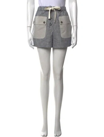 Pre-owned Ulla Johnson Striped Mini Shorts In Blue