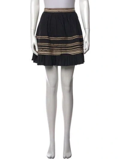 Pre-owned Ulla Johnson Striped Mini Skirt In Black
