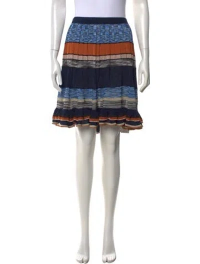 Pre-owned Ulla Johnson Striped Mini Skirt In Blue