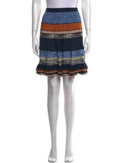 Pre-owned Ulla Johnson Striped Mini Skirt In Blue