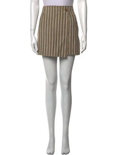 Pre-owned Ulla Johnson Striped Mini Skirt In Grey