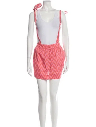 Pre-owned Ulla Johnson Striped Mini Skirt In Pink