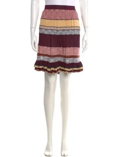 Pre-owned Ulla Johnson Striped Mini Skirt In Pink