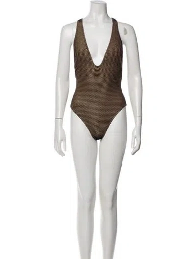 Pre-owned Ulla Johnson Striped One-piece In Brown