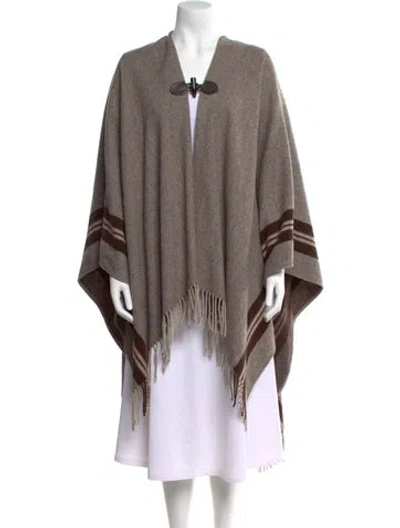 Pre-owned Ulla Johnson Striped Open Front Sweater In Brown
