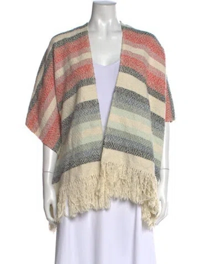 Pre-owned Ulla Johnson Striped Open Front Sweater In Neutral