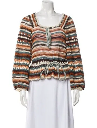 Pre-owned Ulla Johnson Striped Scoop Neck Sweater In Multi
