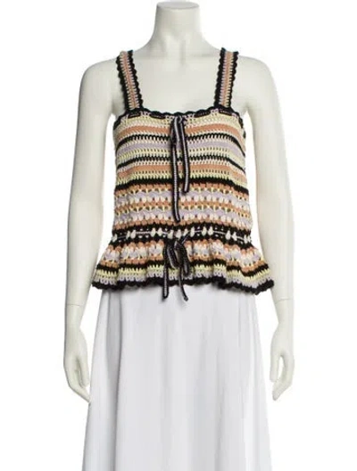 Pre-owned Ulla Johnson Striped Scoop Neck Sweater In Neutral