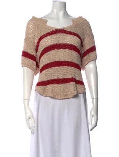 Pre-owned Ulla Johnson Striped Scoop Neck Sweater In Neutrals
