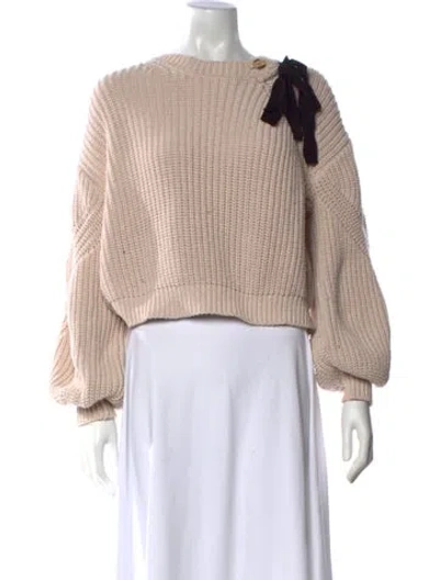 Pre-owned Ulla Johnson Striped Scoop Neck Sweater In Pink