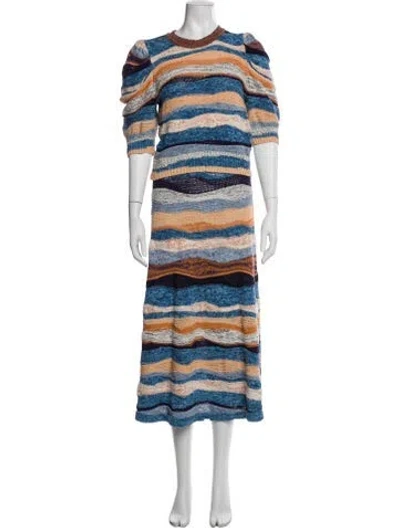 Pre-owned Ulla Johnson Striped Skirt Set In Blue