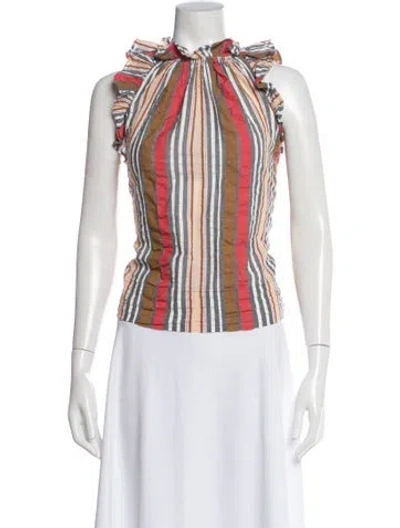 Pre-owned Ulla Johnson Striped Sleeveless Top In Neutral