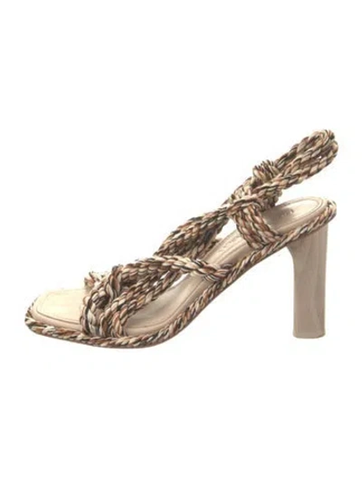 Pre-owned Ulla Johnson Striped Slingback Sandals In Neutral