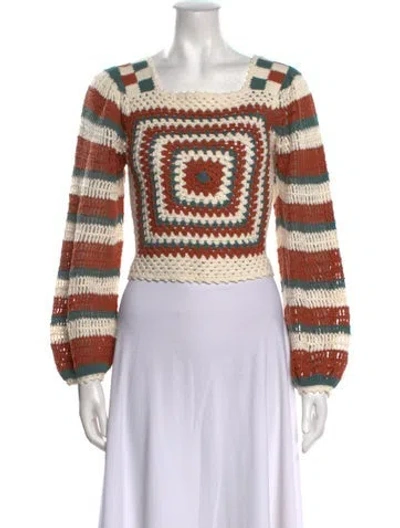 Pre-owned Ulla Johnson Striped Square Neckline Sweater In Multi