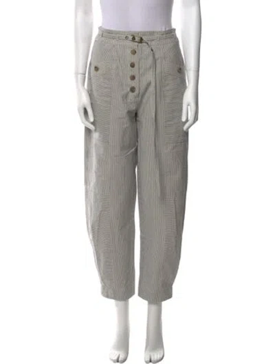 Pre-owned Ulla Johnson Striped Straight Leg Pants In Blue