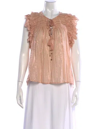 Pre-owned Ulla Johnson Striped Tie Neck Blouse