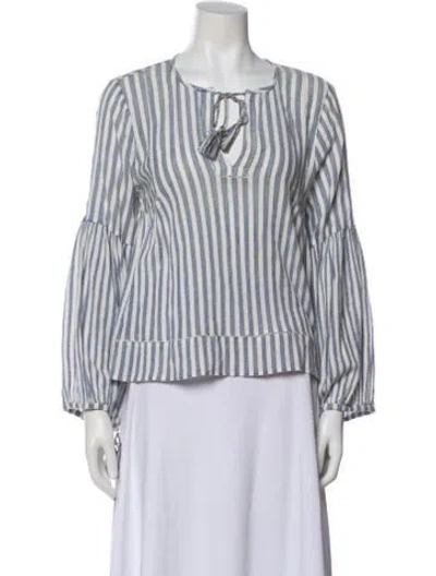 Pre-owned Ulla Johnson Striped Tie Neck Blouse In Multi