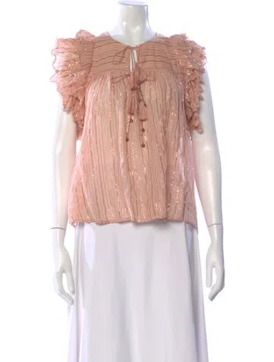 Pre-owned Ulla Johnson Striped Tie Neck Top