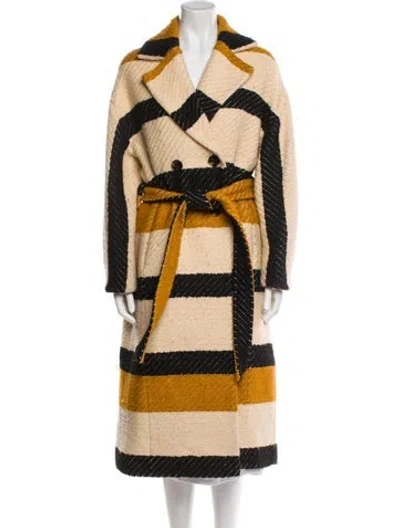 Pre-owned Ulla Johnson Striped Trench Coat In Neutral