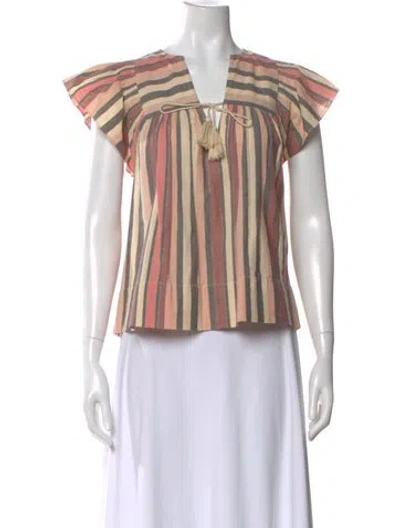Pre-owned Ulla Johnson Striped V-neck Blouse