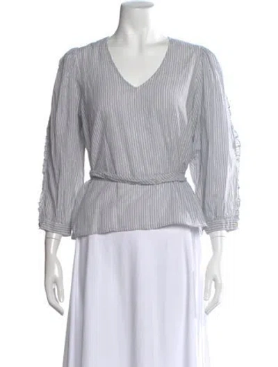 Pre-owned Ulla Johnson Striped V-neck Blouse