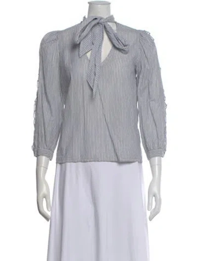 Pre-owned Ulla Johnson Striped V-neck Blouse