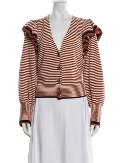 Pre-owned Ulla Johnson Striped V-neck Blouse In Multicolor